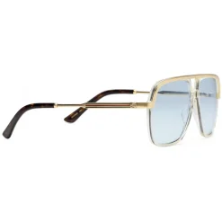 Gucci Eyewear Gucci - Rectangular Metal Sunglasses - Yellow Green Lenses - - Avvenice