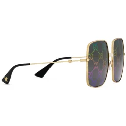 Gucci Eyewear Gucci - Rectangular Metal Sunglasses - Shiny Gold Color with White Bridge Detail - - Avvenice^ Sunglasses & Eyewear