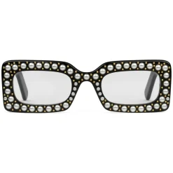 Gucci Eyewear Gucci - Rectangular Sunglasses with Pearls - Black - - Avvenice