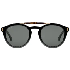 Gucci Eyewear Gucci - Round Acetate Sunglasses - Black Acetate with Turtle Detail - - Avvenice