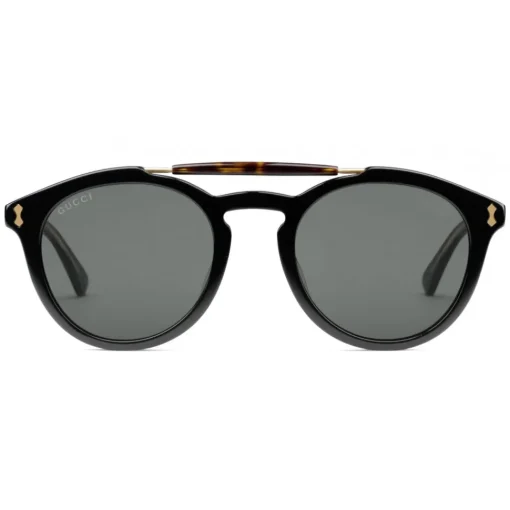 Gucci Eyewear Gucci - Round Acetate Sunglasses - Black Acetate with Turtle Detail - - Avvenice
