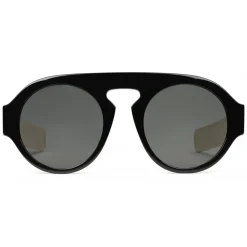 Gucci Eyewear Gucci - Round Acetate Sunglasses - Black Acetate Grey Lenses - - Avvenice^ Sunglasses & Eyewear