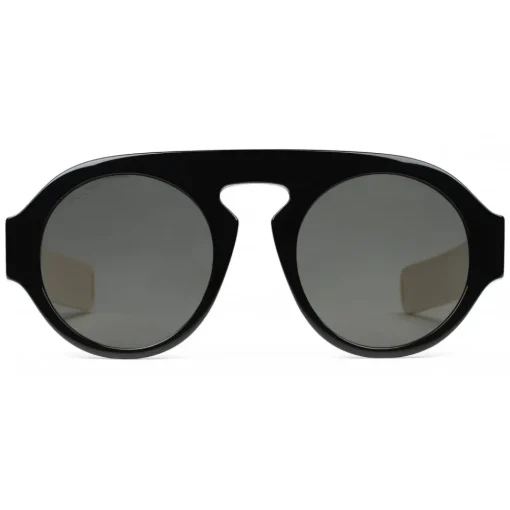 Gucci Eyewear Gucci - Round Acetate Sunglasses - Black Acetate Grey Lenses - - Avvenice^ Sunglasses & Eyewear