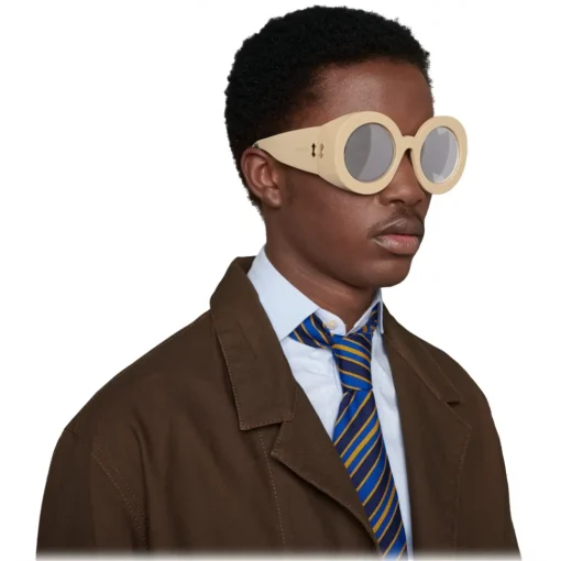 Gucci Eyewear Gucci - Round Acetate Sunglasses - Ivory - - Avvenice