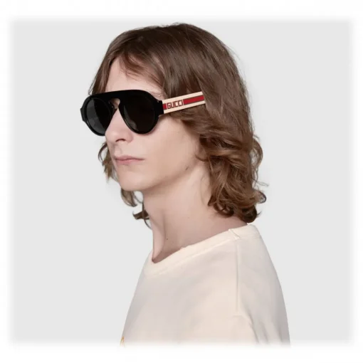 Gucci Eyewear Gucci - Round Acetate Sunglasses - Black Acetate Grey Lenses - - Avvenice^ Sunglasses & Eyewear
