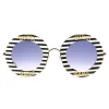 Gucci Eyewear Gucci - Round Frame Acetate Sunglasses - Black White Gold - Gucci Band - - Avvenice