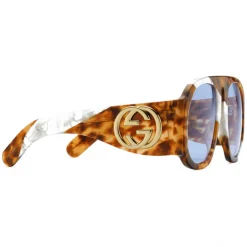 Gucci Eyewear Gucci - Round Frame Acetate Sunglasses - Tortoiseshell and White Mother of Pearl - - Avvenice