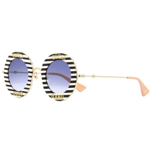 Gucci Eyewear Gucci - Round Frame Acetate Sunglasses - Black White Gold - Gucci Band - - Avvenice