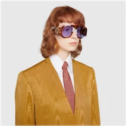 Gucci Eyewear Gucci - Round Frame Acetate Sunglasses - Tortoiseshell and White Mother of Pearl - - Avvenice