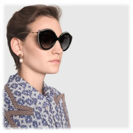 Gucci Eyewear Gucci - Round Frame Acetate Sunglasses - Black Acetate - - Avvenice^ Sunglasses & Eyewear