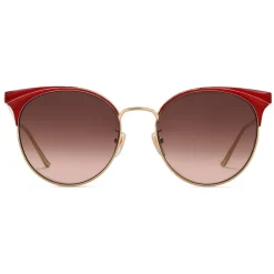 Gucci Eyewear Gucci - Round Frame Metal Sunglasses - Red Enamle - - Avvenice^ Sunglasses & Eyewear