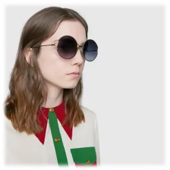 Gucci Eyewear Gucci - Round Frame Metal Sunglasses - Gold and Silver - - Avvenice^ Sunglasses & Eyewear