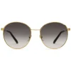 Gucci Eyewear Gucci - Round Metal Sunglasses with Optimal Fit - Gold with Web Detail - - Avvenice