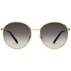 Gucci Eyewear Gucci - Round Metal Sunglasses with Optimal Fit - Gold with Web Detail - - Avvenice