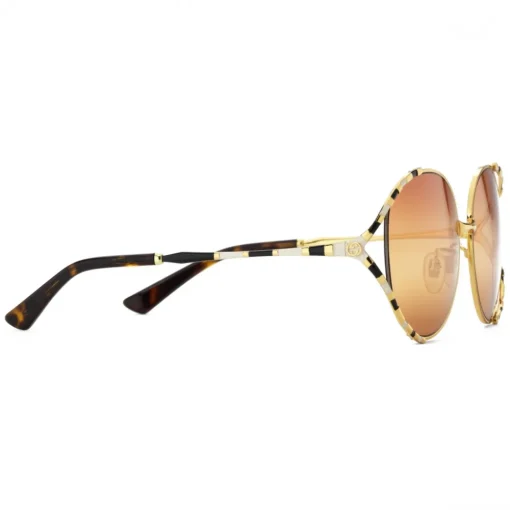 Gucci Eyewear Gucci - Round Metal Sunglasses - Gold Ivory Black - - Avvenice