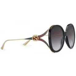 Gucci Eyewear Gucci - Round Sunglasses with Injection - Black Injection - - Avvenice^ Sunglasses & Eyewear
