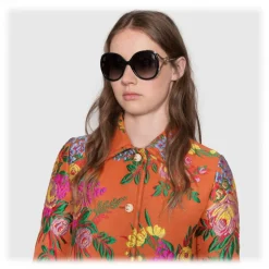 Gucci Eyewear Gucci - Round Sunglasses with Injection - Black Injection - - Avvenice^ Sunglasses & Eyewear