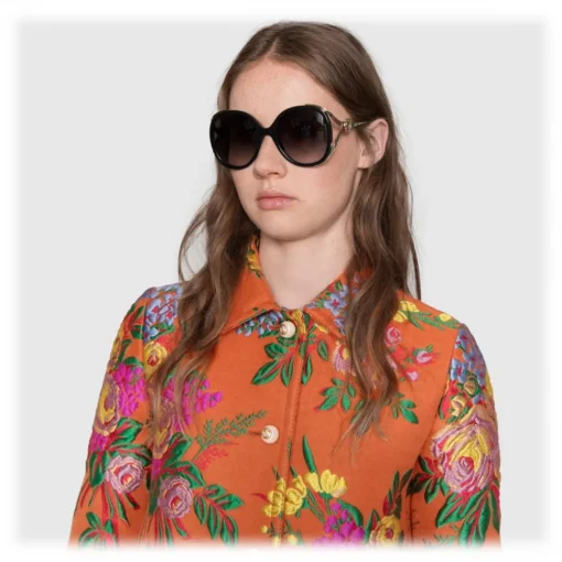 Gucci Eyewear Gucci - Round Sunglasses with Injection - Black Injection - - Avvenice^ Sunglasses & Eyewear