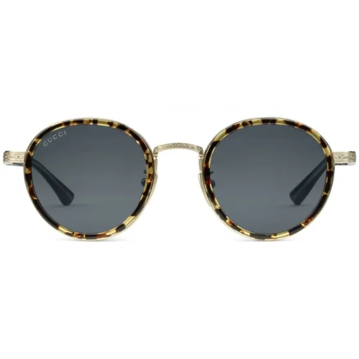 Gucci Eyewear Gucci - Round Titanium Sunglasses - Titanium with GG Engraved - - Avvenice