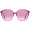 Gucci Eyewear Gucci - Specialized Fit Round Frame Acetate Sunglasses -Transparent Fuchsia Acetate - - Avvenice^ Sunglasses & Eyewear