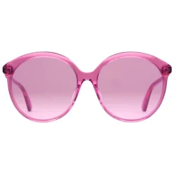 Gucci Eyewear Gucci - Specialized Fit Round Frame Acetate Sunglasses -Transparent Fuchsia Acetate - - Avvenice^ Sunglasses & Eyewear