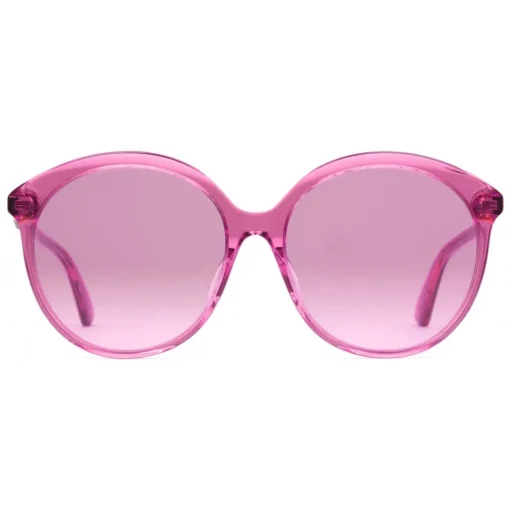 Gucci Eyewear Gucci - Specialized Fit Round Frame Acetate Sunglasses -Transparent Fuchsia Acetate - - Avvenice^ Sunglasses & Eyewear