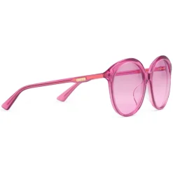 Gucci Eyewear Gucci - Specialized Fit Round Frame Acetate Sunglasses -Transparent Fuchsia Acetate - - Avvenice^ Sunglasses & Eyewear