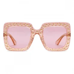 Gucci Eyewear Gucci - Square Acetate Sunglasses with Crystals - Light Pink - - Avvenice^ Sunglasses & Eyewear