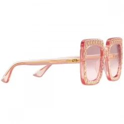 Gucci Eyewear Gucci - Square Acetate Sunglasses with Crystals - Light Pink - - Avvenice^ Sunglasses & Eyewear