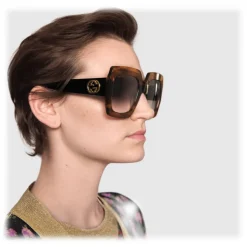 Gucci Eyewear Gucci - Square Acetate Sunglasses - Black and Turtle Acetate - - Avvenice