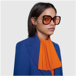 Gucci Eyewear Gucci - Square Acetate Sunglasses - Orange - - Avvenice^ Sunglasses & Eyewear