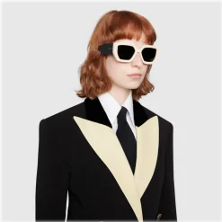 Gucci Eyewear Gucci - Square Acetate Sunglasses - Mix Black Ivory - - Avvenice