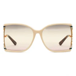 Gucci Eyewear Gucci - Square Frame Acetate and Metal Sunglasses - Ivory - - Avvenice
