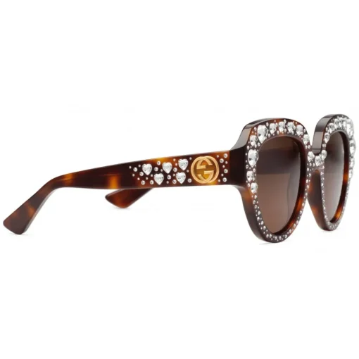 Gucci Eyewear Gucci - Square Frame Acetate Sunglasses with Heart Crystalss -Tortoiseshell Acetate - - Avvenice