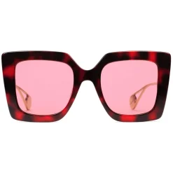Gucci Eyewear Gucci - Square Frame Sunglasses - Red and Black Tortoiseshell - - Avvenice