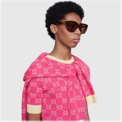 Gucci Eyewear Gucci - Square Frame Sunglasses with Blinkers - Dark Tortoiseshell Acetate - - Avvenice^ Sunglasses & Eyewear