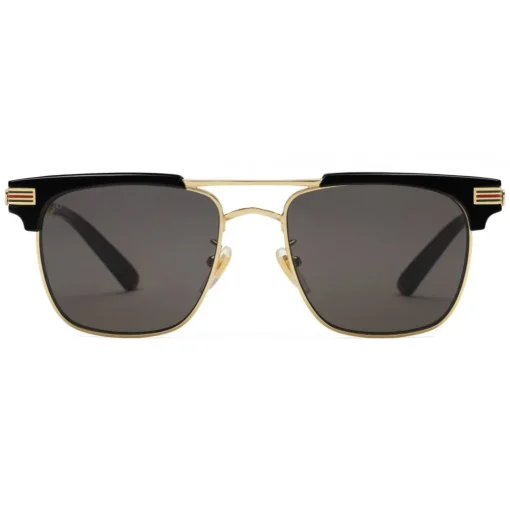 Gucci Eyewear Gucci - Square Metal Sunglasses - Gold and Black Acetate - - Avvenice