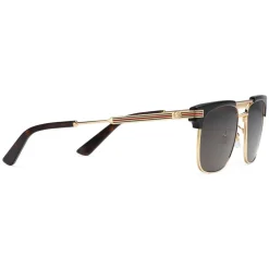 Gucci Eyewear Gucci - Square Metal Sunglasses - Gold and Black Acetate - - Avvenice