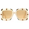 Gucci Eyewear Gucci - Square Oversize Sunglasses with Swarovski Crystals - White - - Avvenice