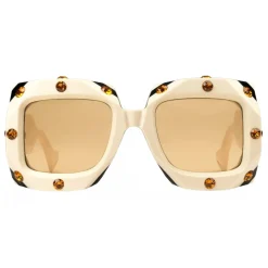 Gucci Eyewear Gucci - Square Oversize Sunglasses with Swarovski Crystals - White - - Avvenice