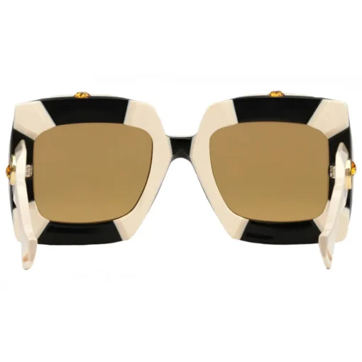 Gucci Eyewear Gucci - Square Oversize Sunglasses with Swarovski Crystals - White - - Avvenice
