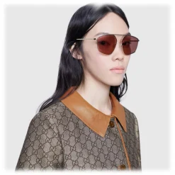 Gucci Eyewear Gucci - Square Sunglasses with Optimal Fit - Brick Red - - Avvenice^ Sunglasses & Eyewear