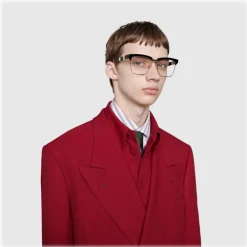 Gucci Eyewear Gucci - Squared Metal and Acetate Sunglasses - Black - - Avvenice^ Sunglasses & Eyewear