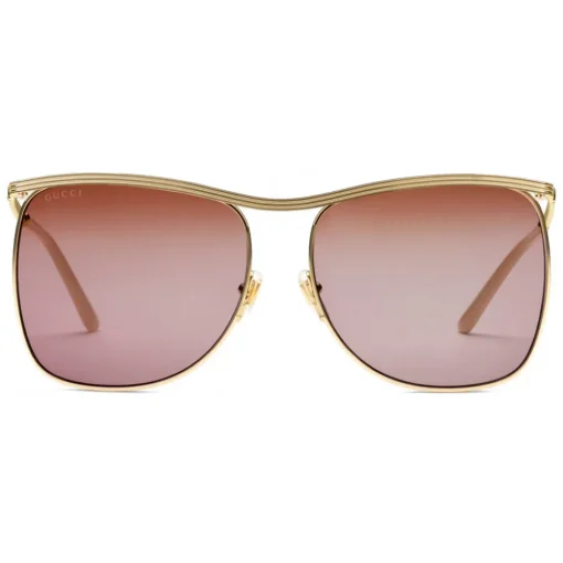 Gucci Eyewear Gucci - Square-Frame Sunglasses - Gold Burgundy - - Avvenice