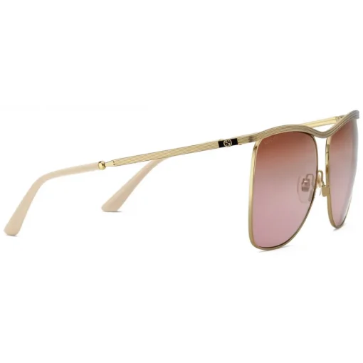 Gucci Eyewear Gucci - Square-Frame Sunglasses - Gold Burgundy - - Avvenice