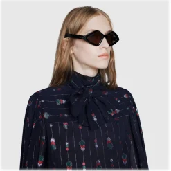 Gucci Eyewear Gucci - Sunglasses with Diamond Frame - Glossy Black - - Avvenice