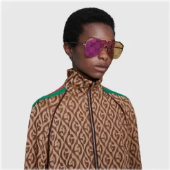 Gucci Eyewear Gucci - Sunglasses with Mask Frame - GG Mirror Lenses - - Avvenice