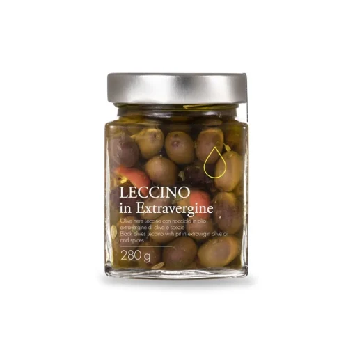 Il Bottaccio - Black Leccino Olives in Tuscan Extra Virgin Olive Oil - Olives - Italian - High Quality - 280 g - Avvenice^ Preserved Foods