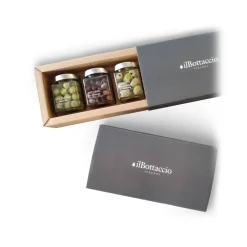 Il Bottaccio - Brine Olive Tris Olive Gift Box - Tuscan Extra Virgin Olive Oil - Gift Ideas - Italian - High Quality - Avvenice^ Preserved Foods
