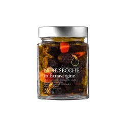 Il Bottaccio - Dried Black Olives Dressed in Extra Virgin Olive Oil - Italian - High Quality - 280 gr - Avvenice^ Preserved Foods